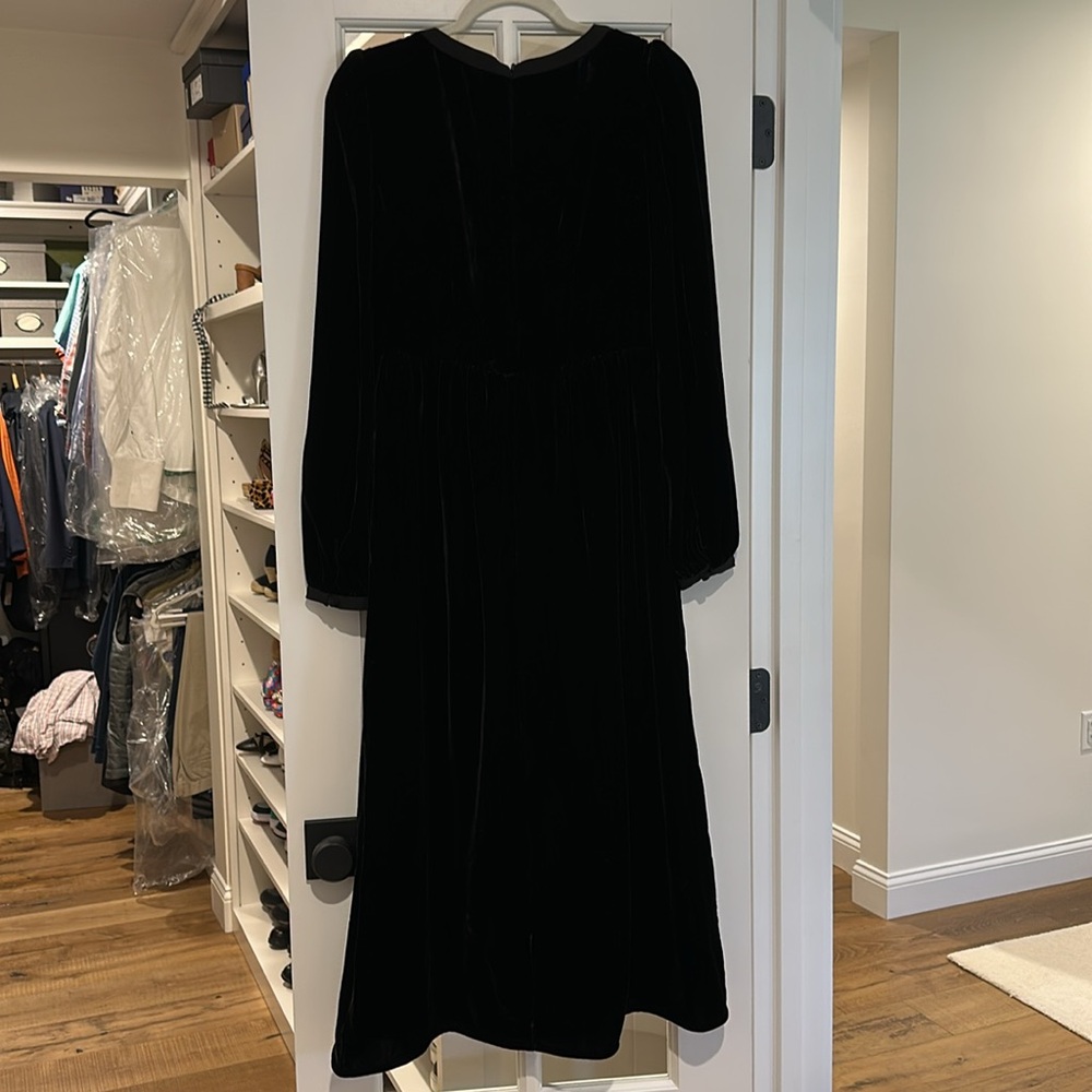 NWT Saloni Camille bow-embellished velvet midi dress size 4 - Picture 9 of 9